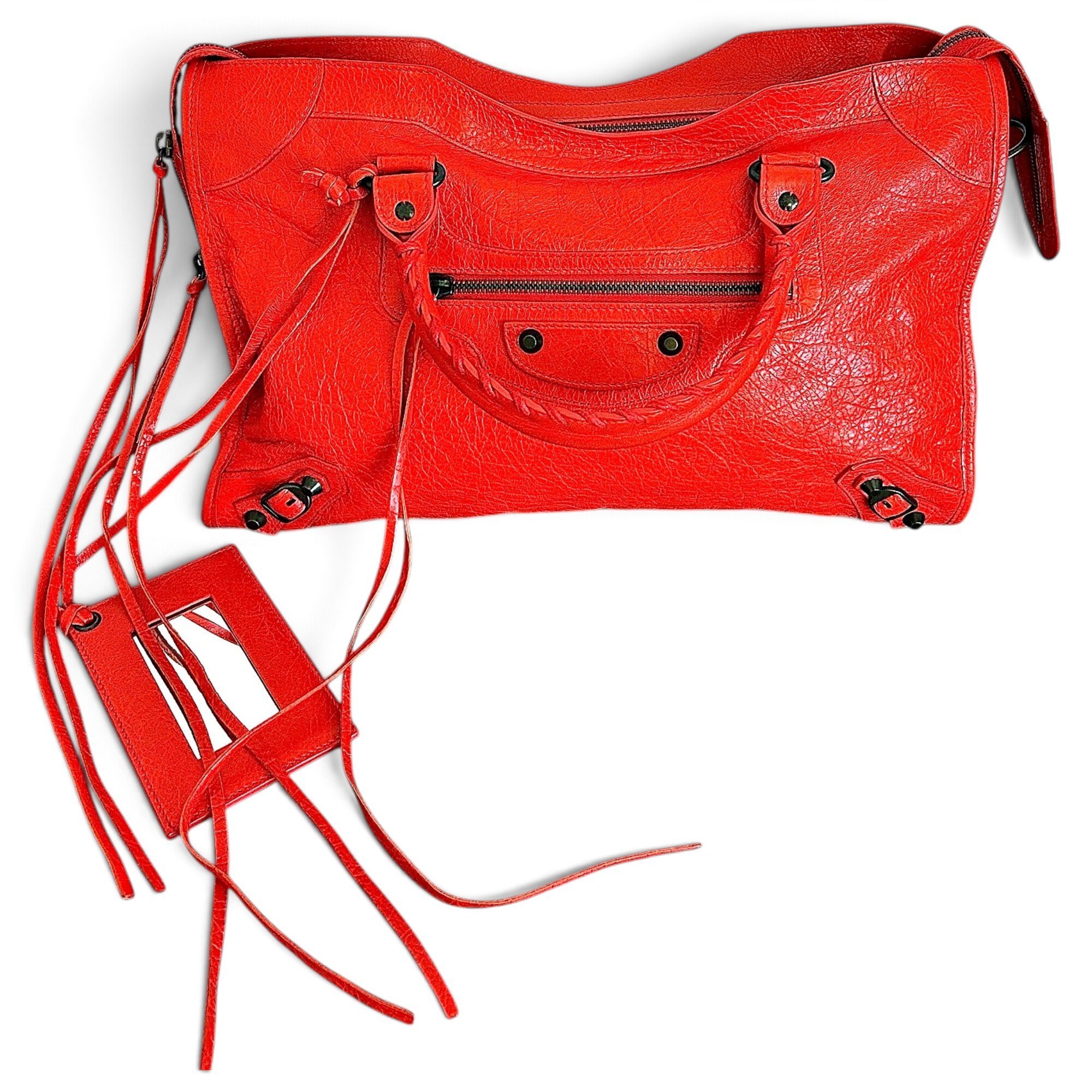 City leather handbag
