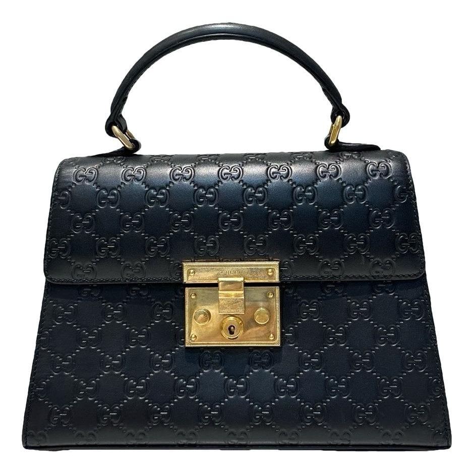 Padlock leather handbag