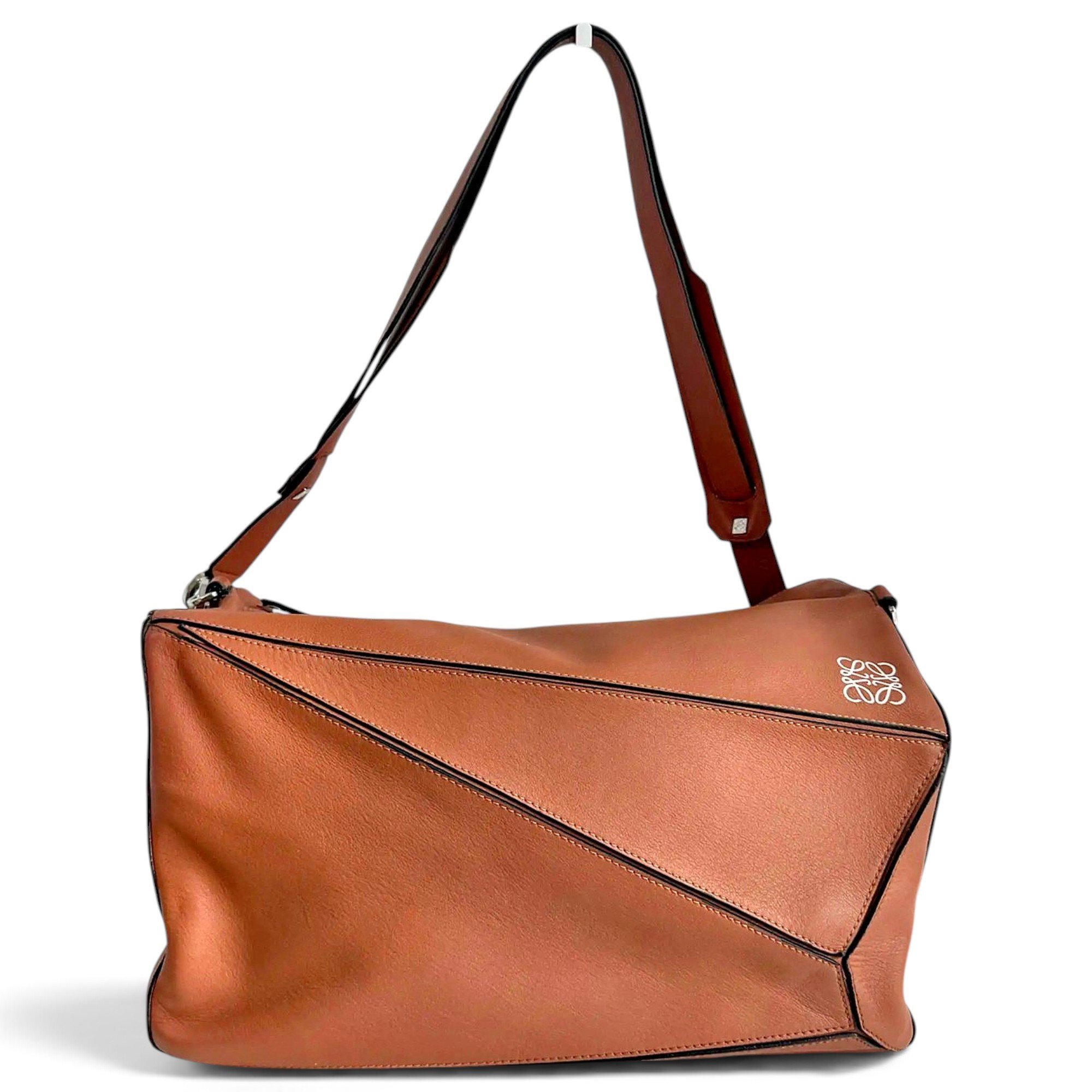 Puzzle leather handbag