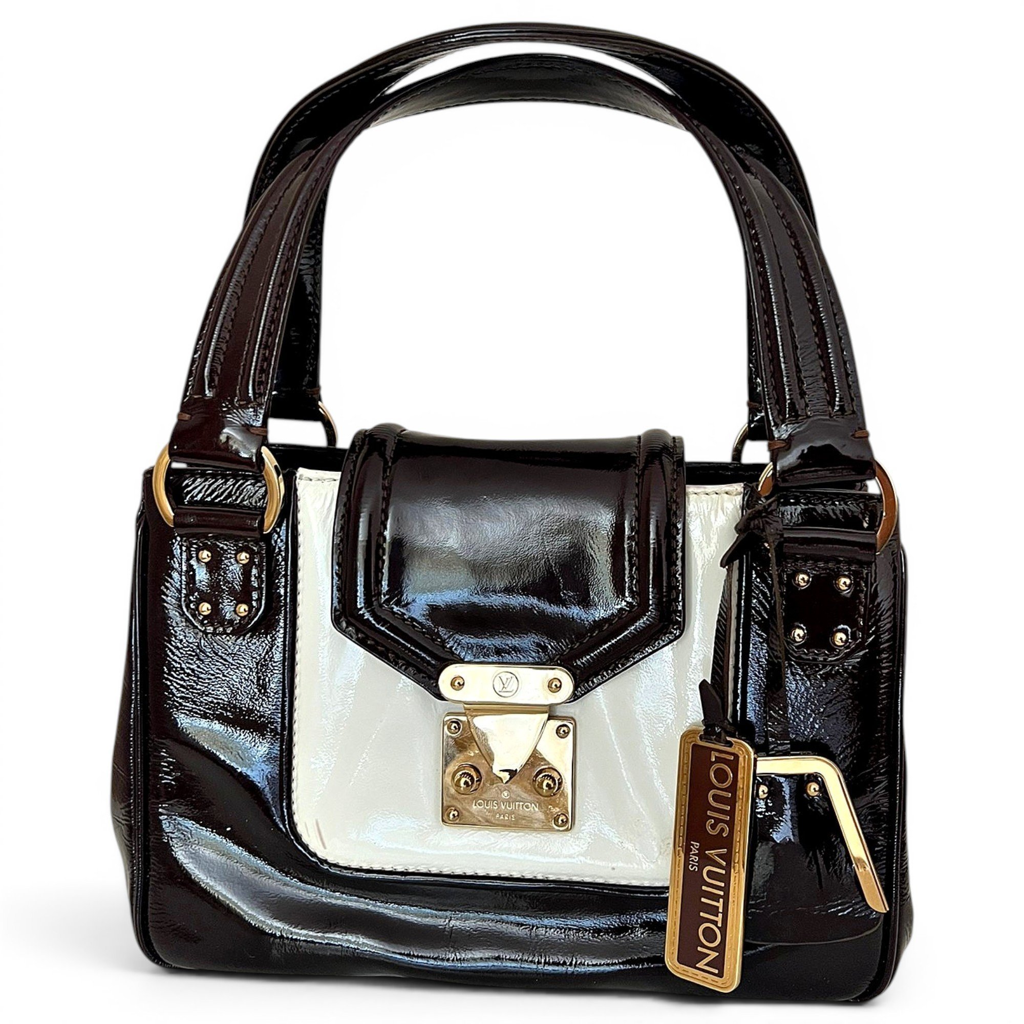 Patent leather handbag