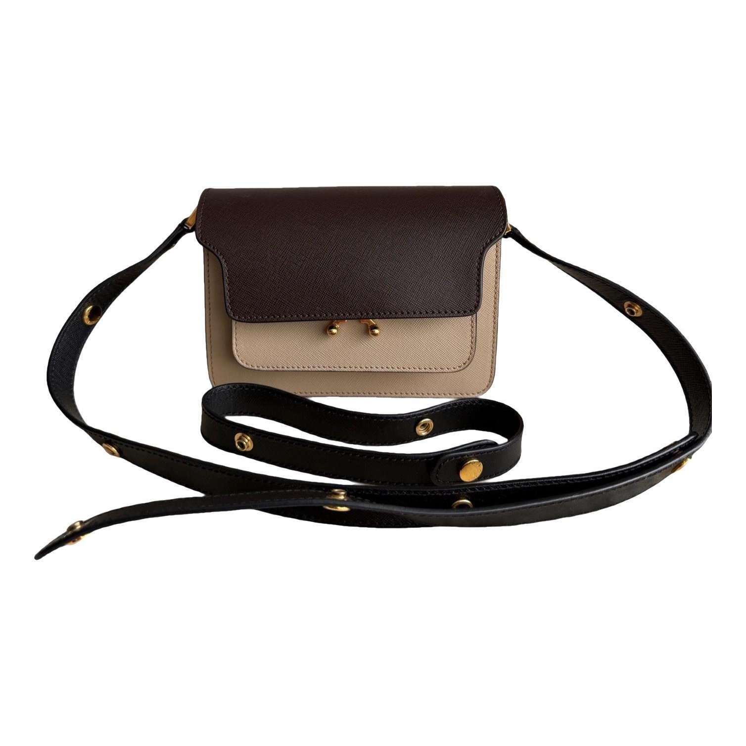 Trunk leather crossbody bag
