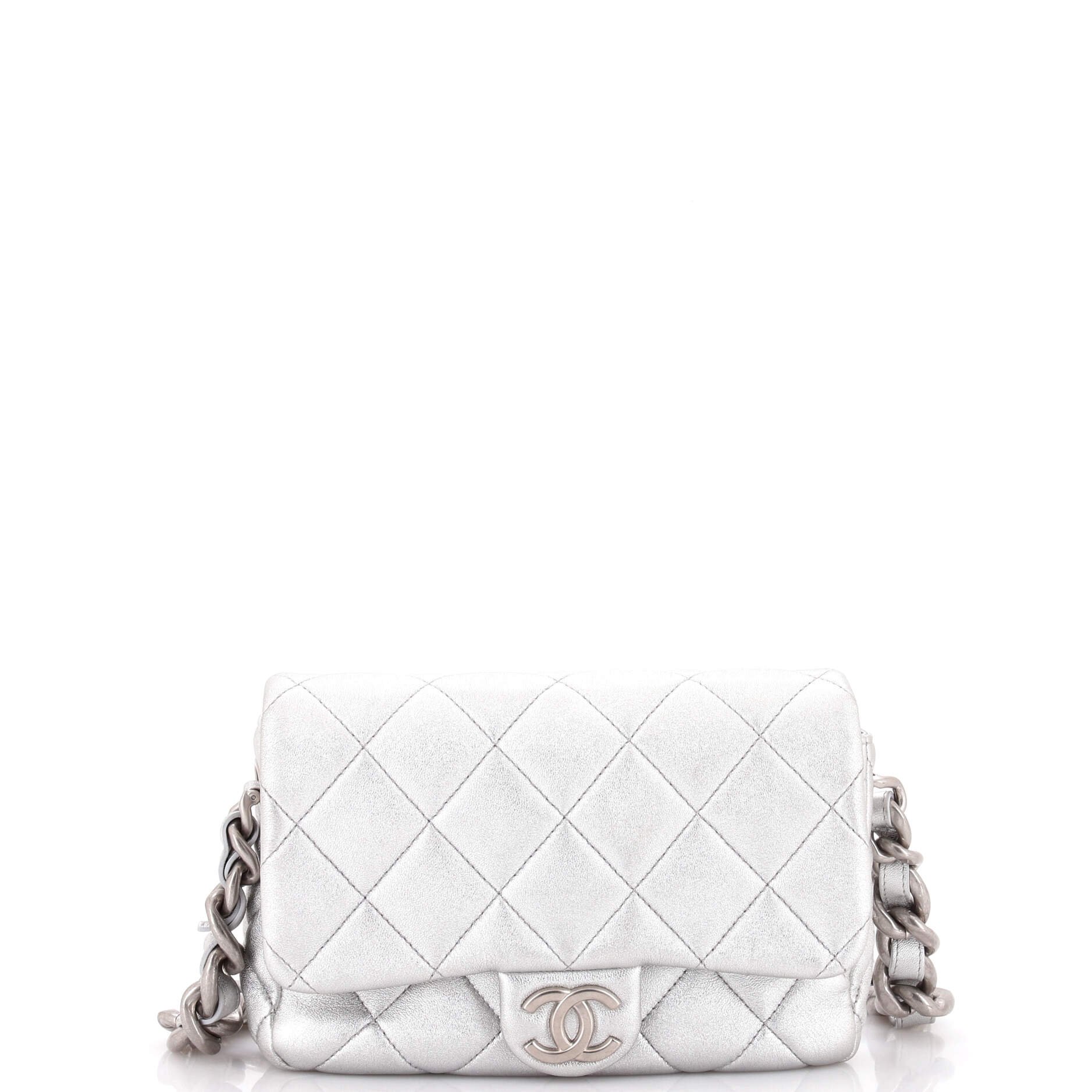 Chanel Lacquered CC Flap Bag Quilted Metallic Lambskin Mini