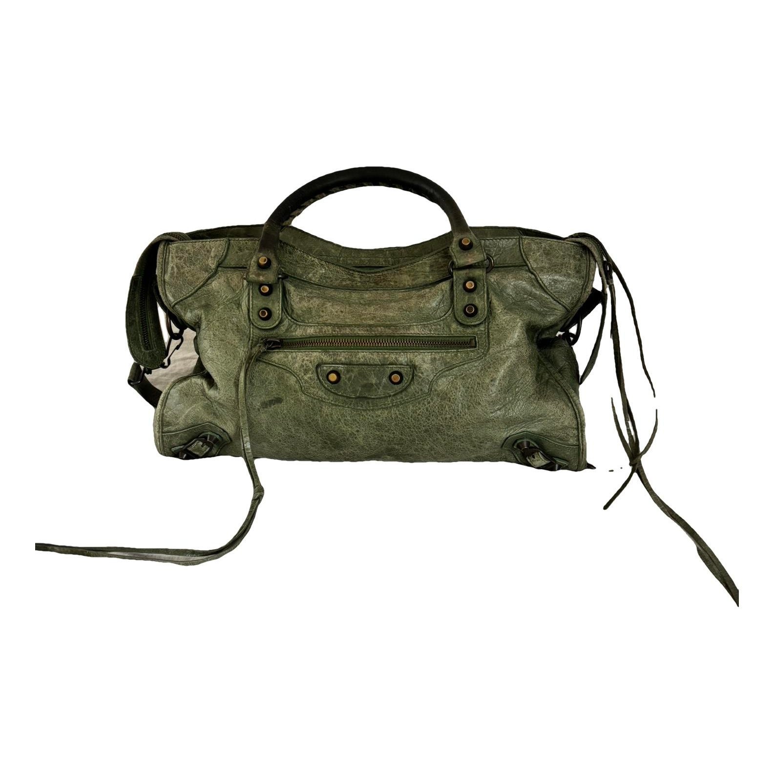 City leather handbag