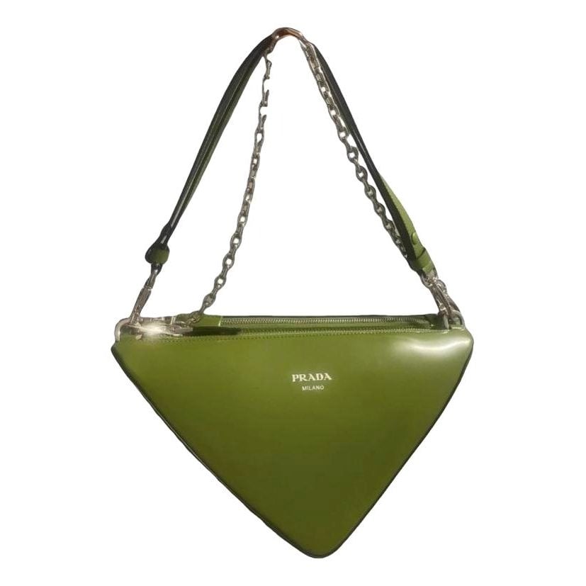 Triangle leather handbag