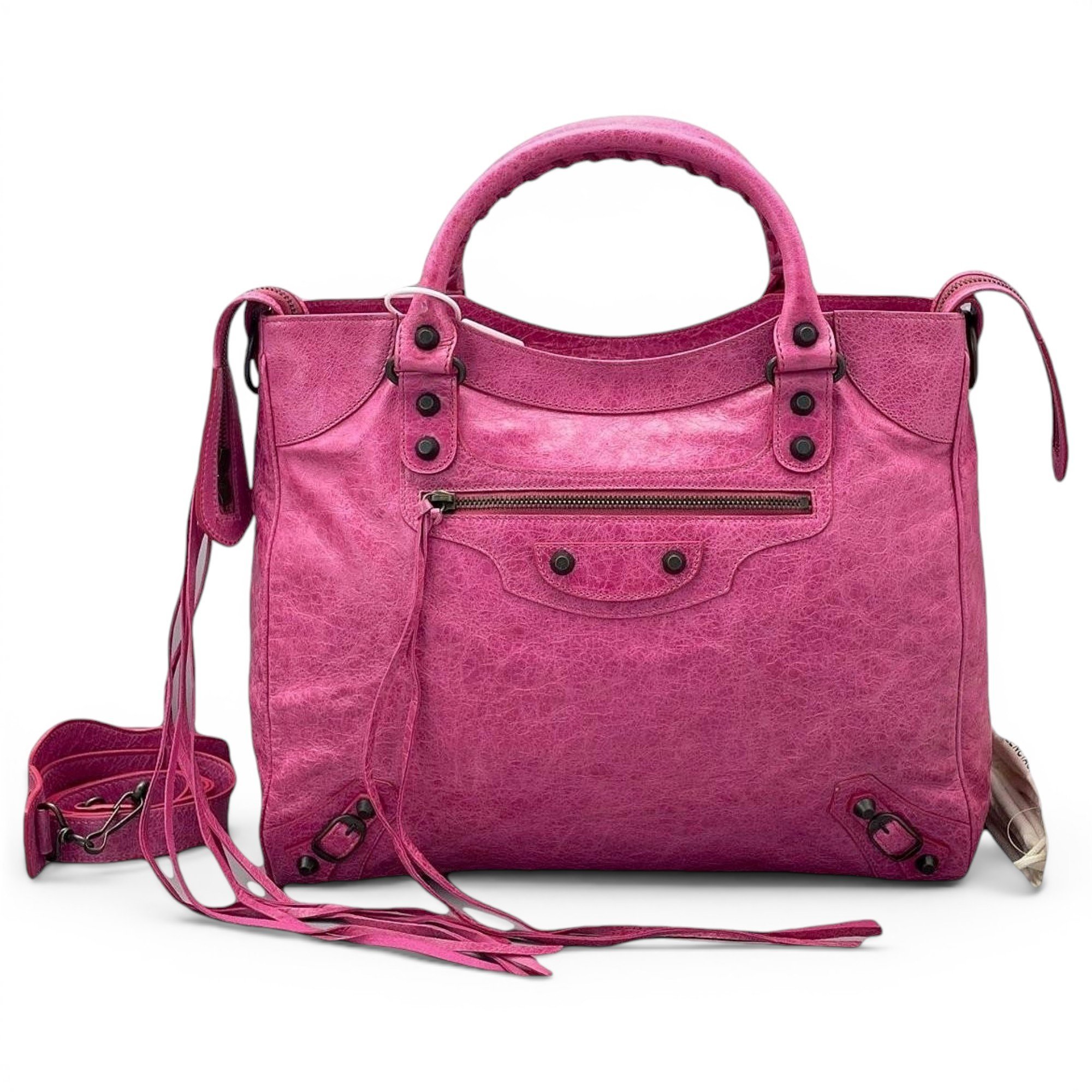 City leather handbag