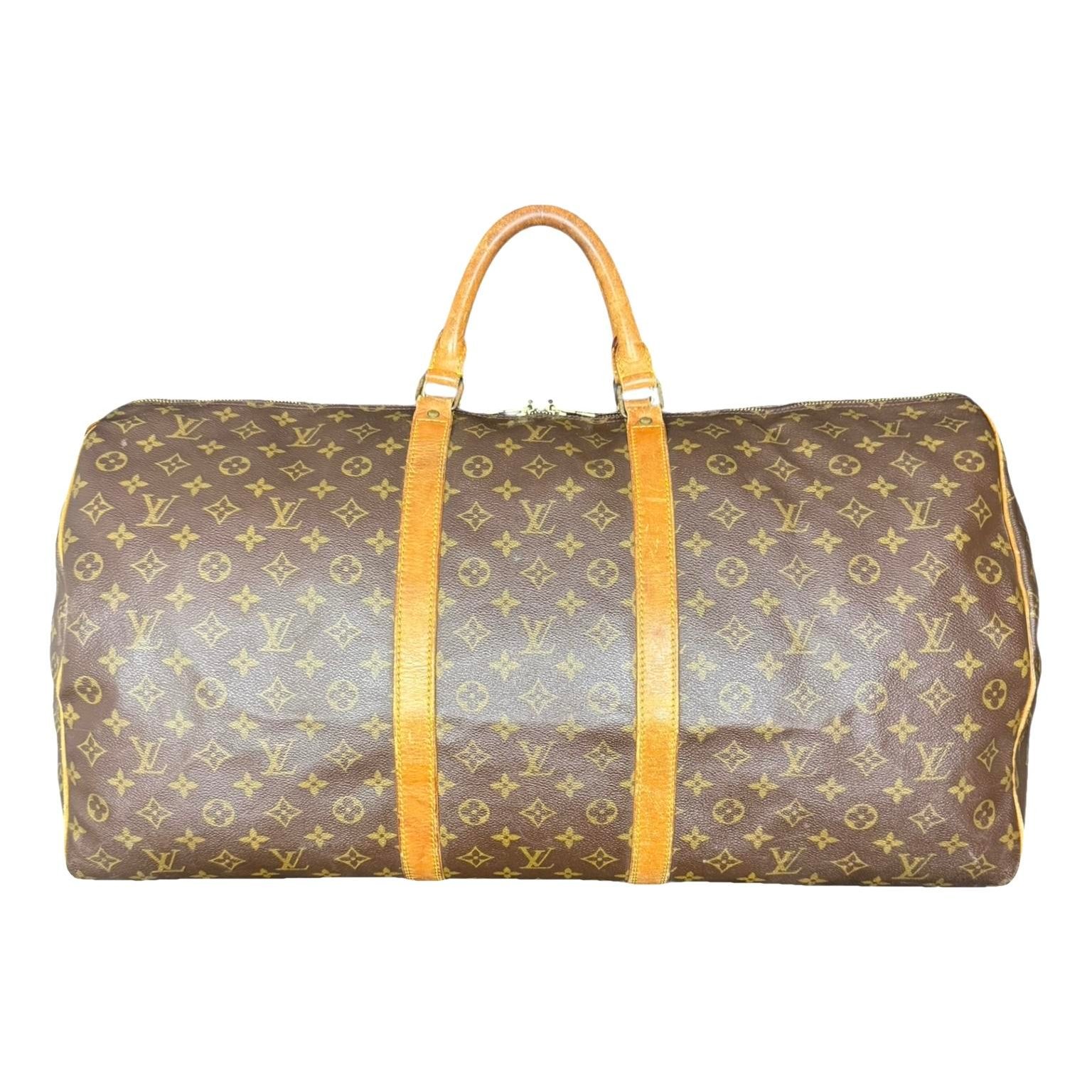 Keepall leather travel bag