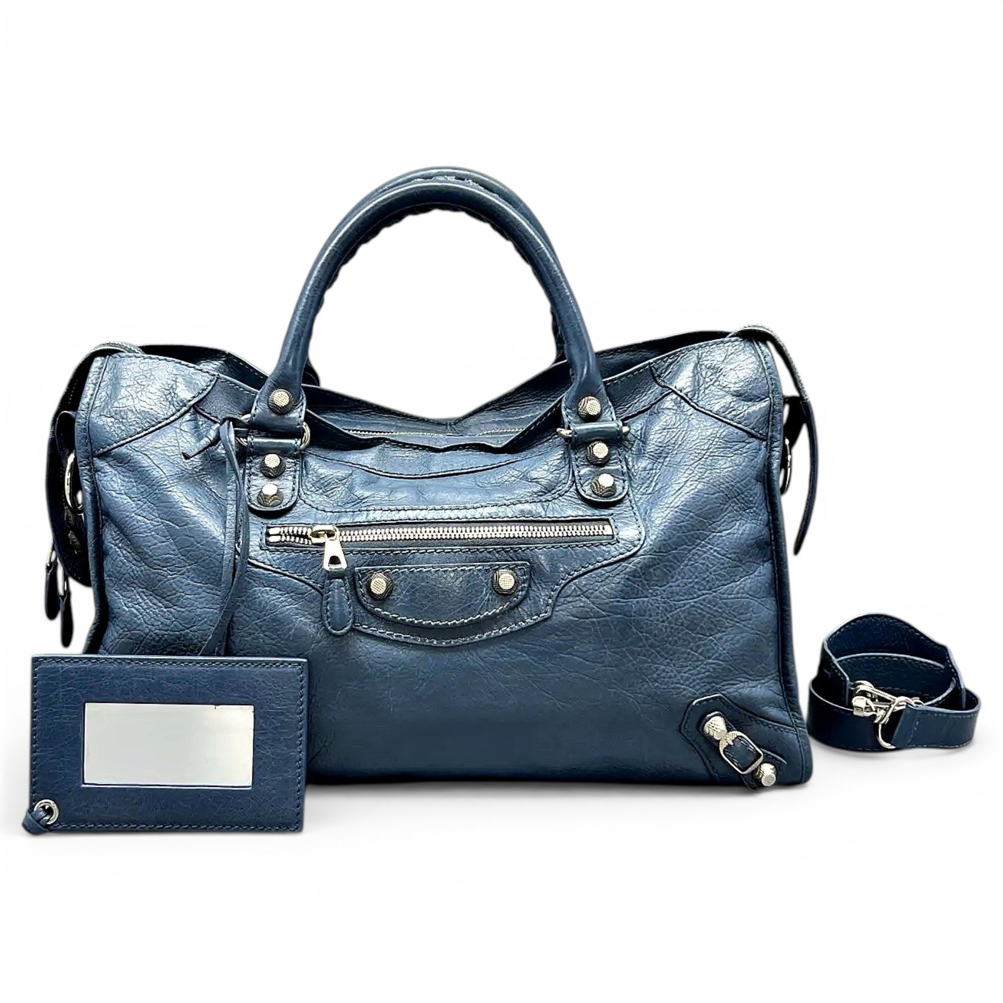City leather handbag