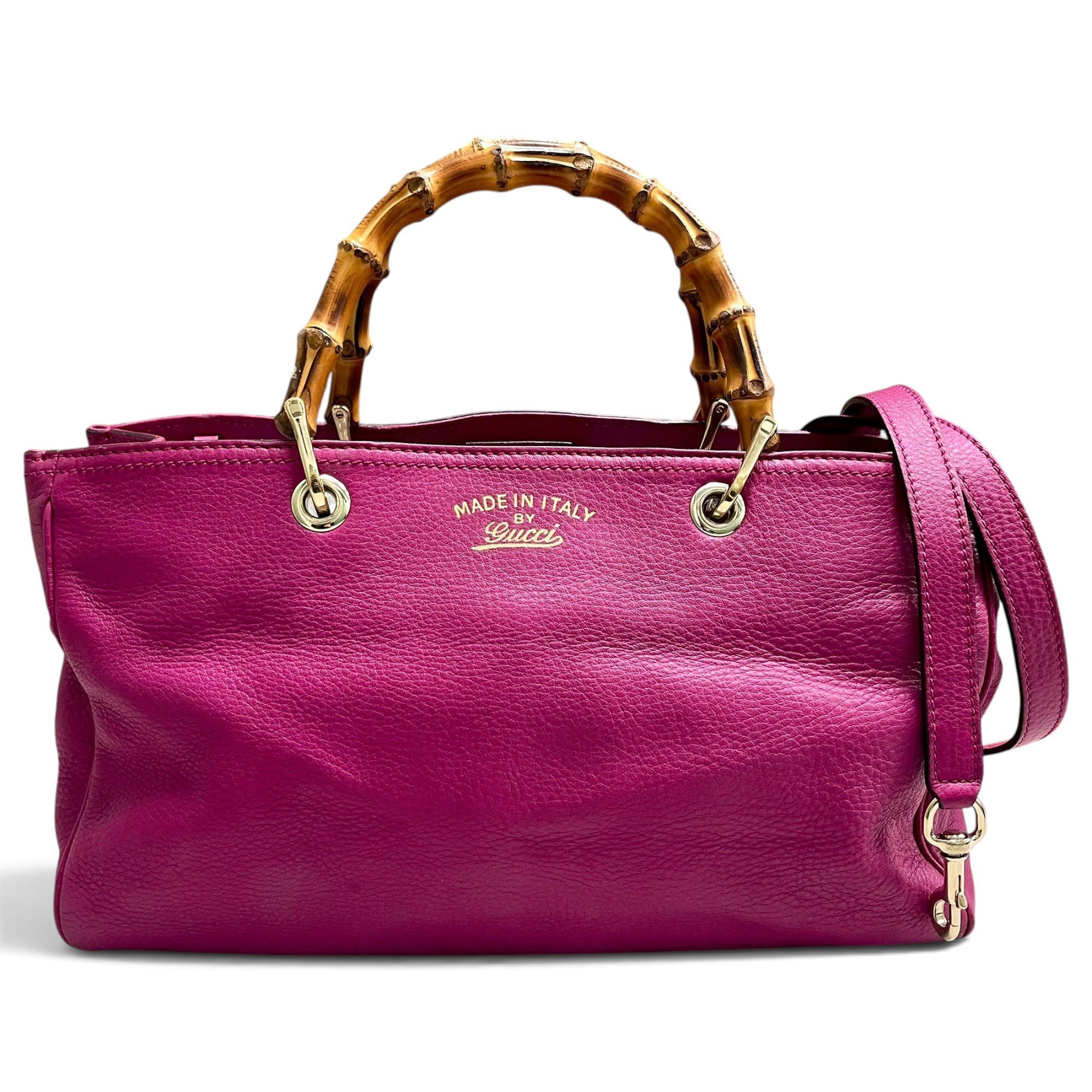 Bamboo Shopper leather handbag