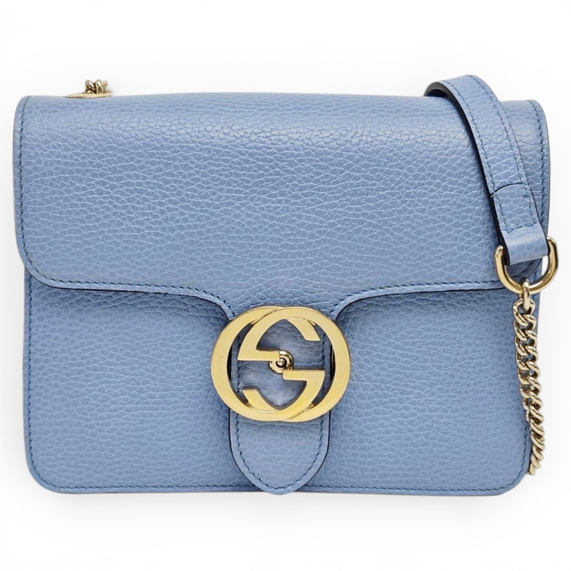 Interlocking leather handbag