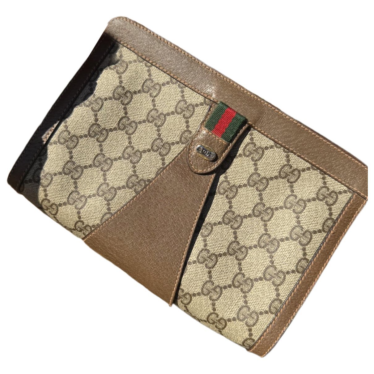 Leather clutch bag