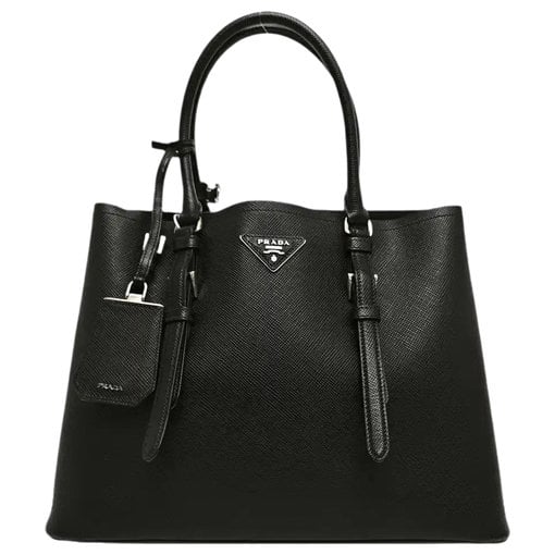 Double leather handbag