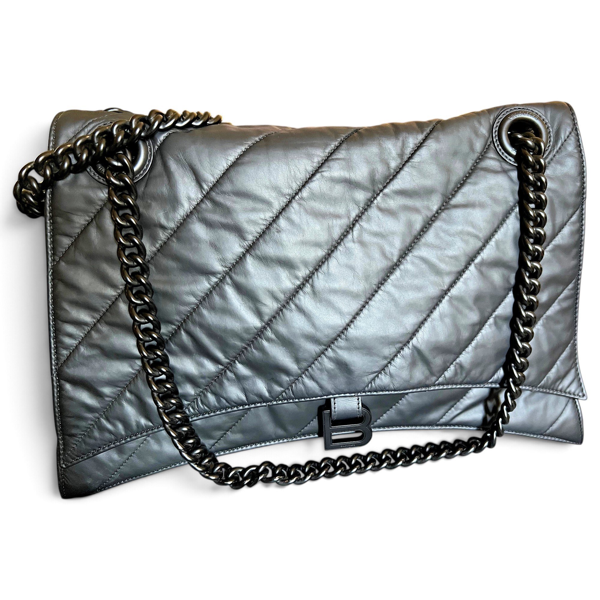 Crush leather handbag