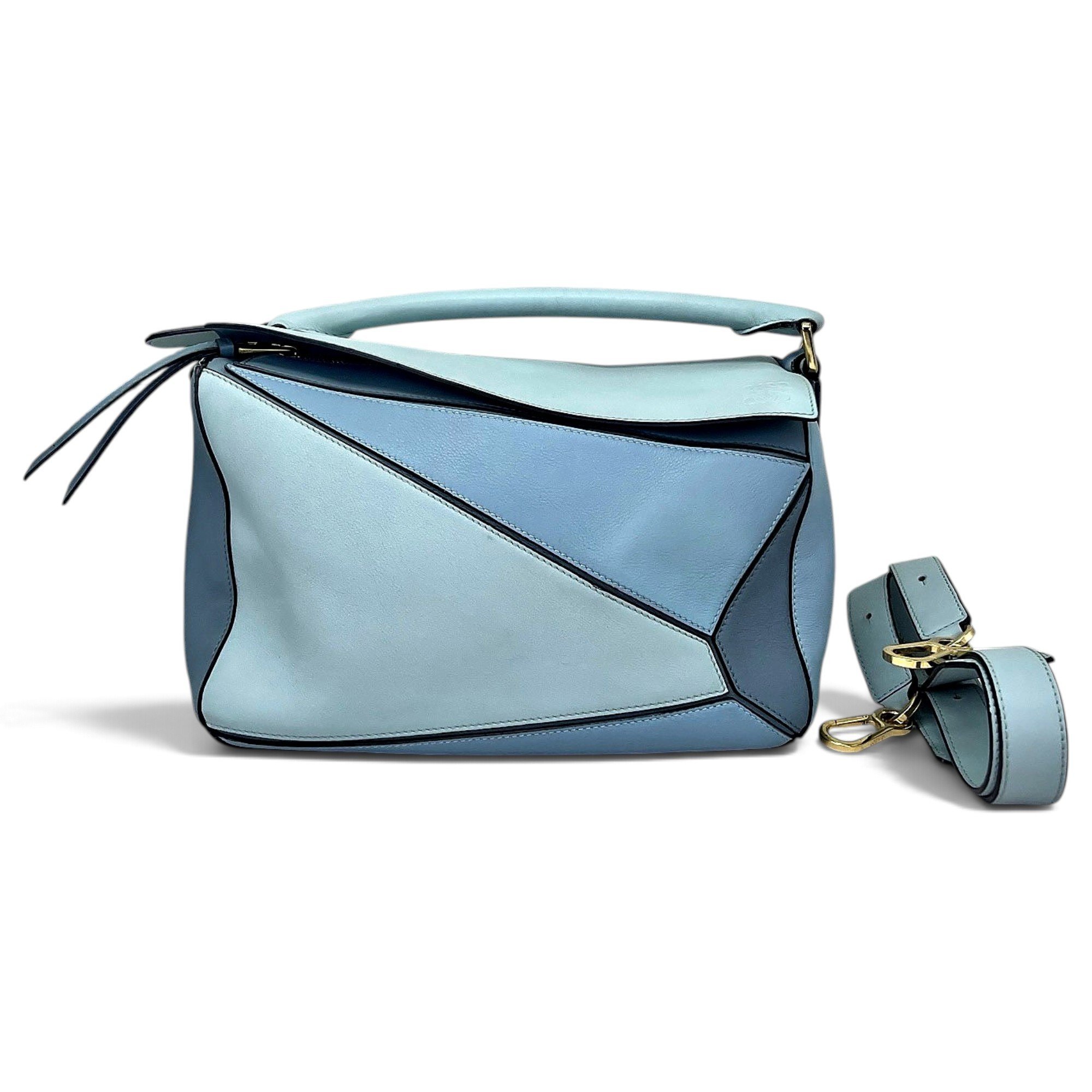Puzzle leather handbag