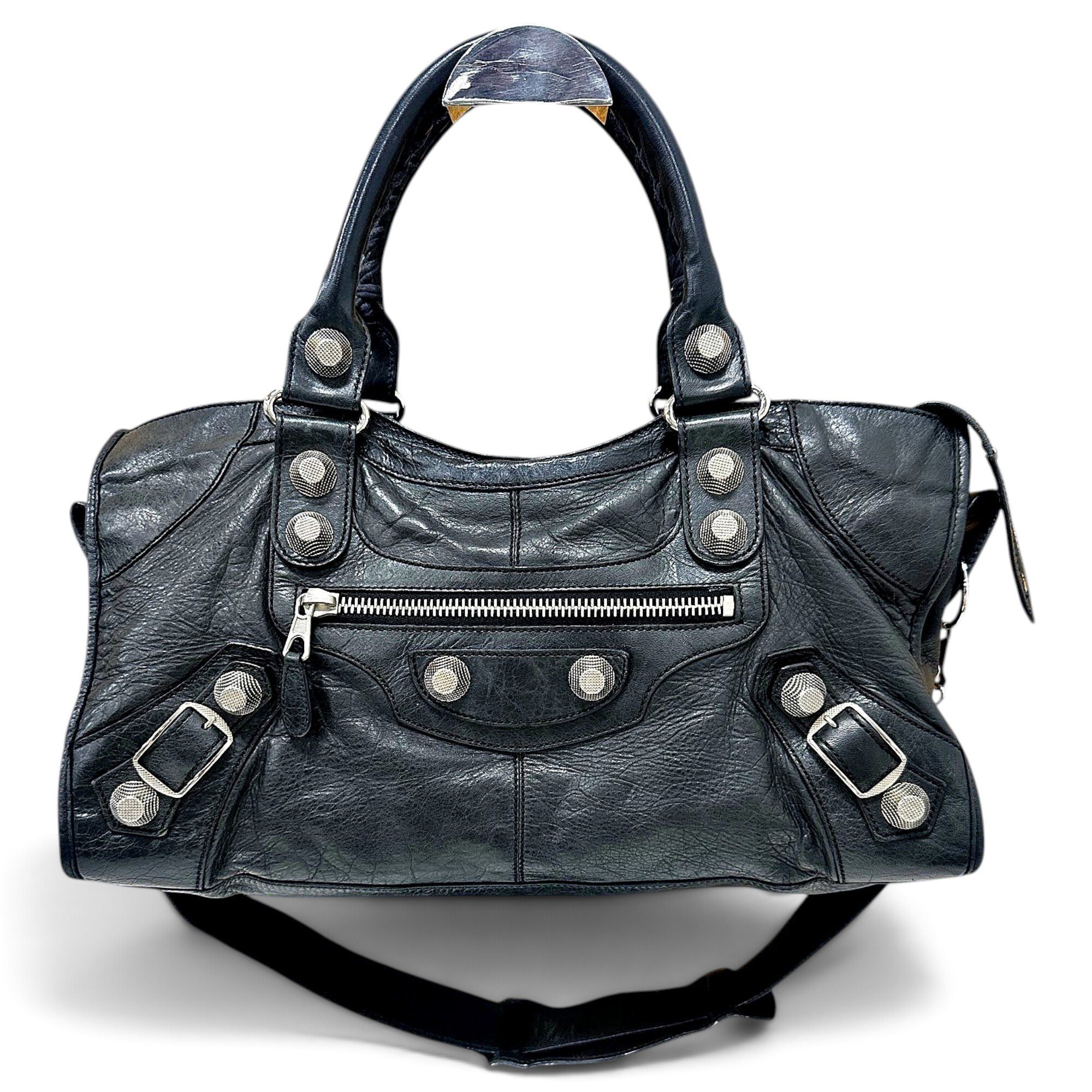 City leather handbag