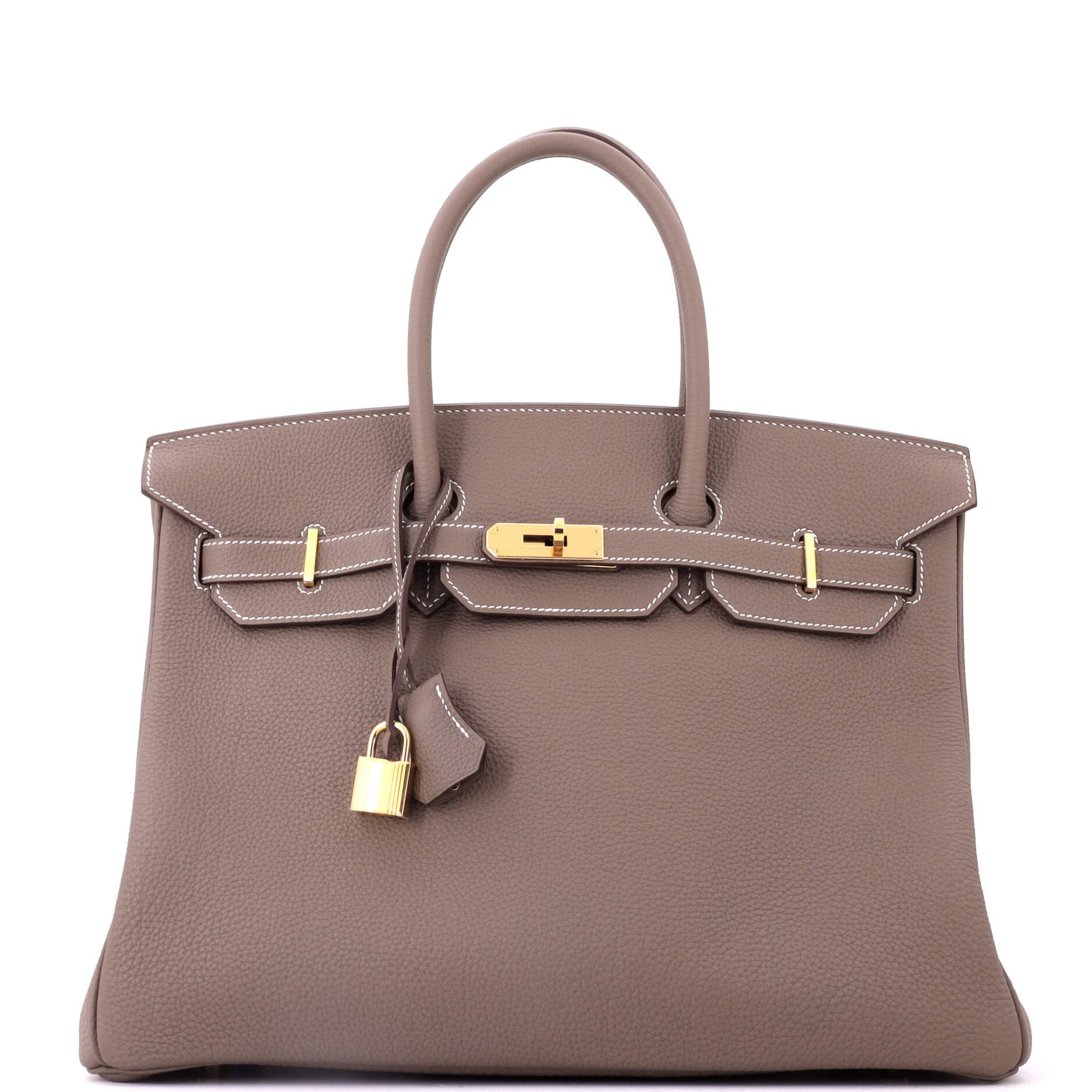 Birkin Handbag Grey Togo with Gold Hardware 35