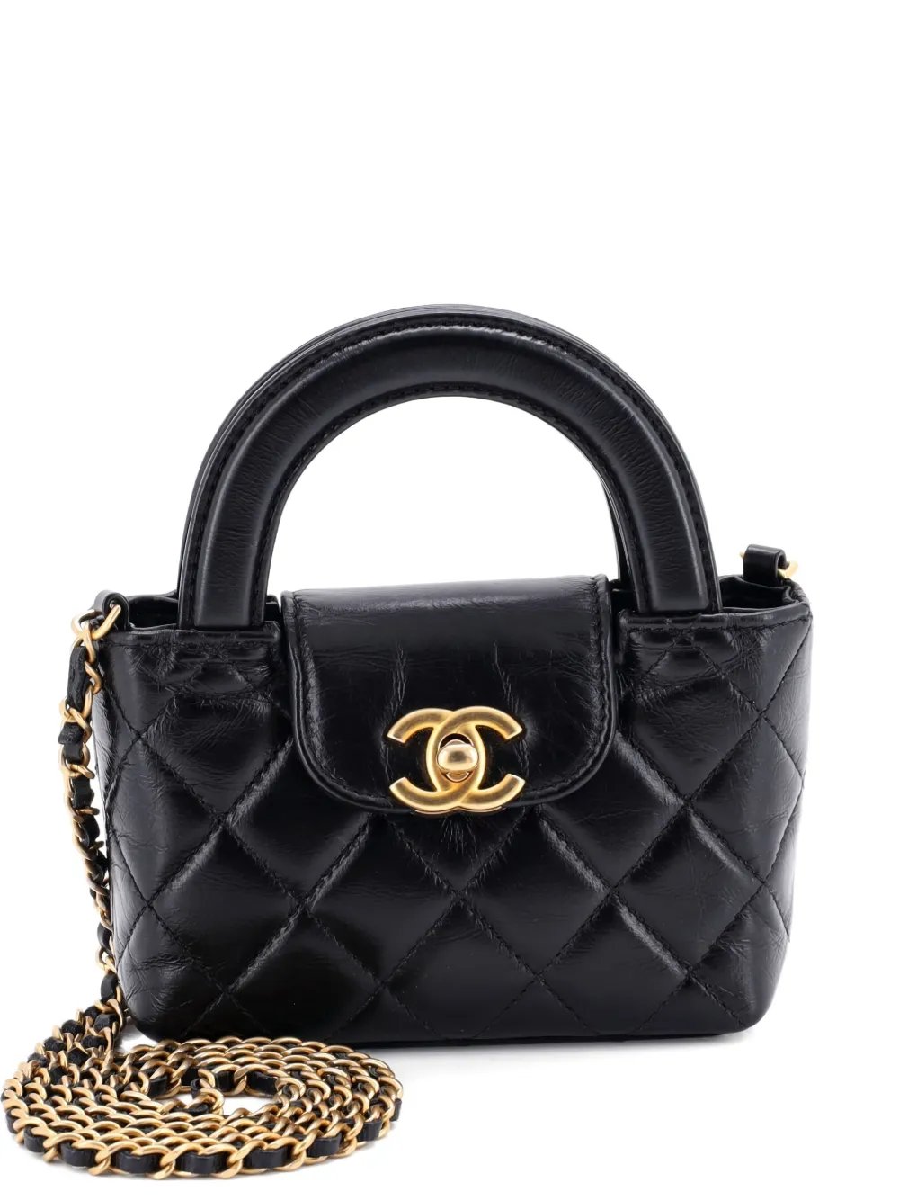Quilted Top Handle Kelly Shopping Bag