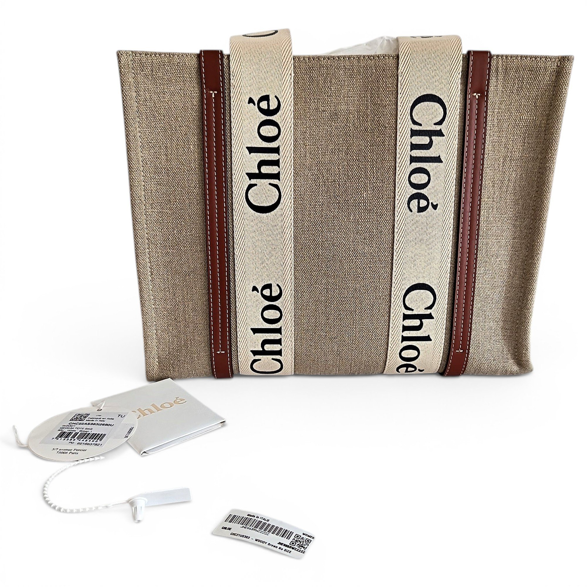 Chloe Woody linen tote