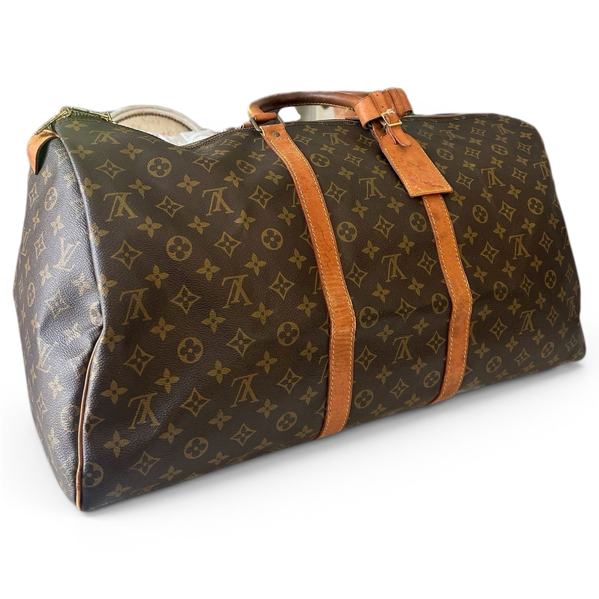Keepall leather travel bag