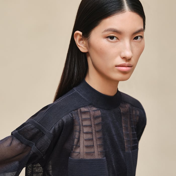 Bleu Noir Long-sleeve Sweater