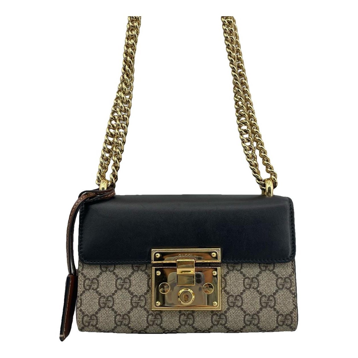 Padlock leather handbag