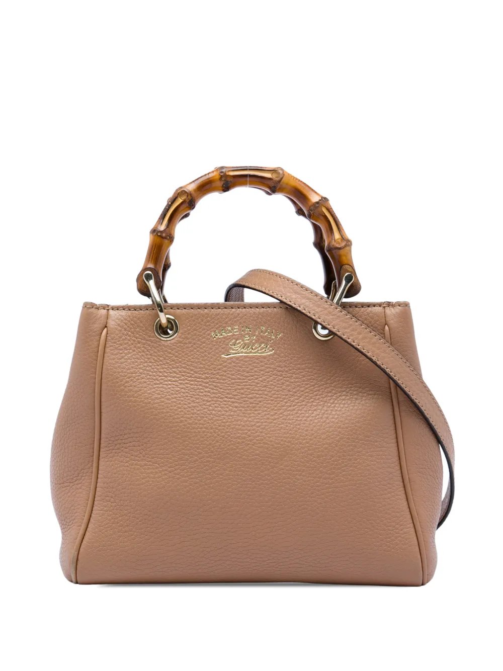 2016-2026 Mini Calfskin Bamboo Shopper satchel