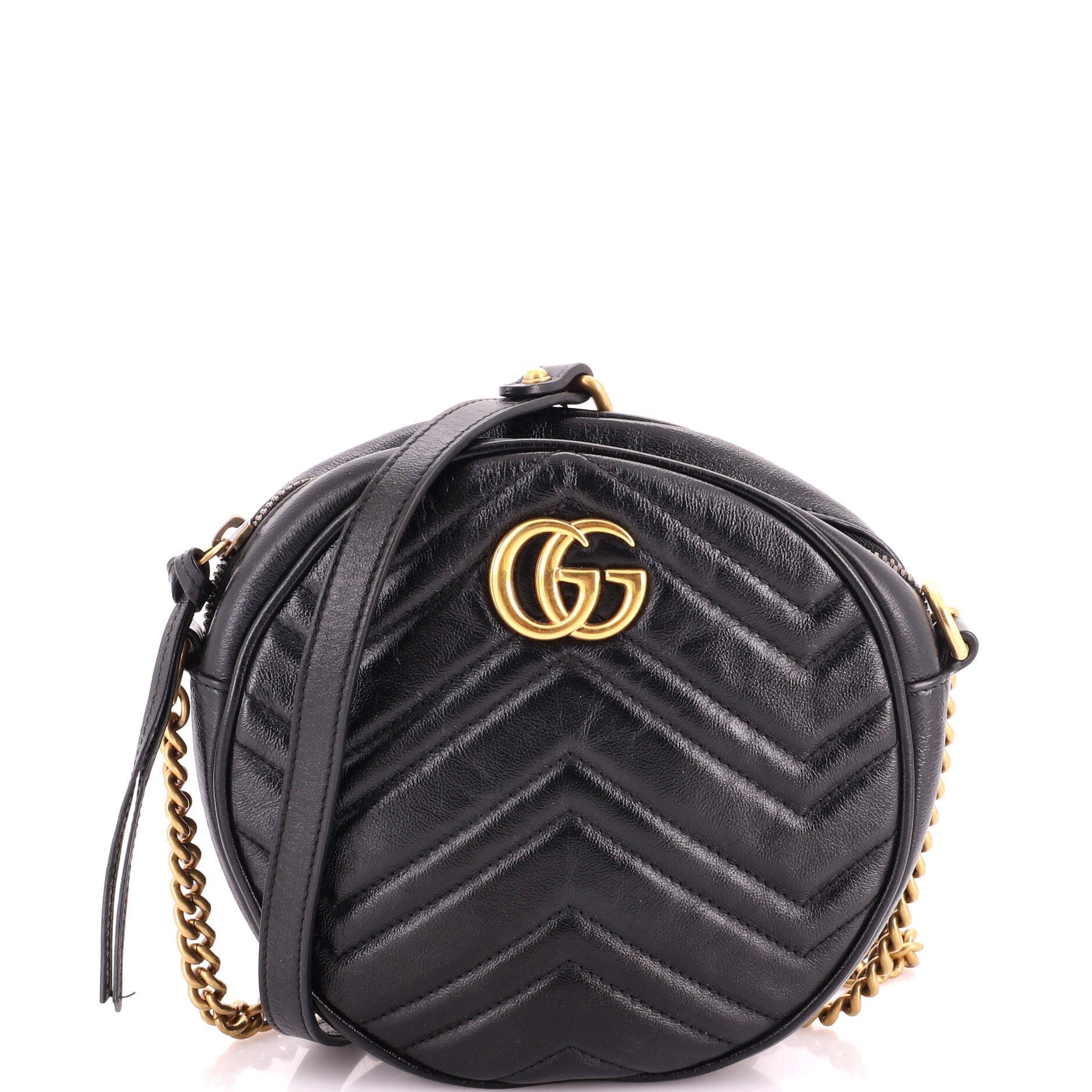 GG Marmont Round leather crossbody bag
