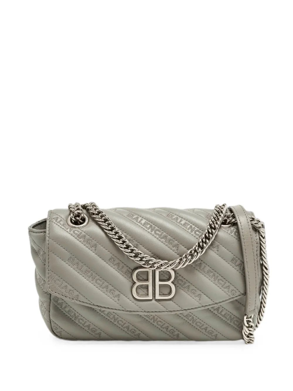 logo-embossed shoulder bag