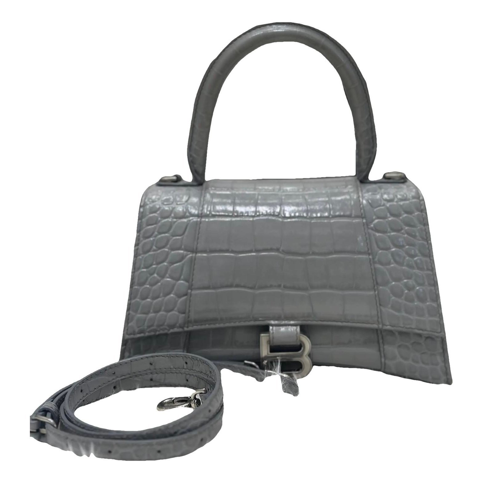 Hourglass leather handbag