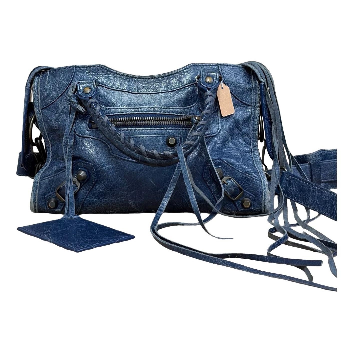 City leather handbag