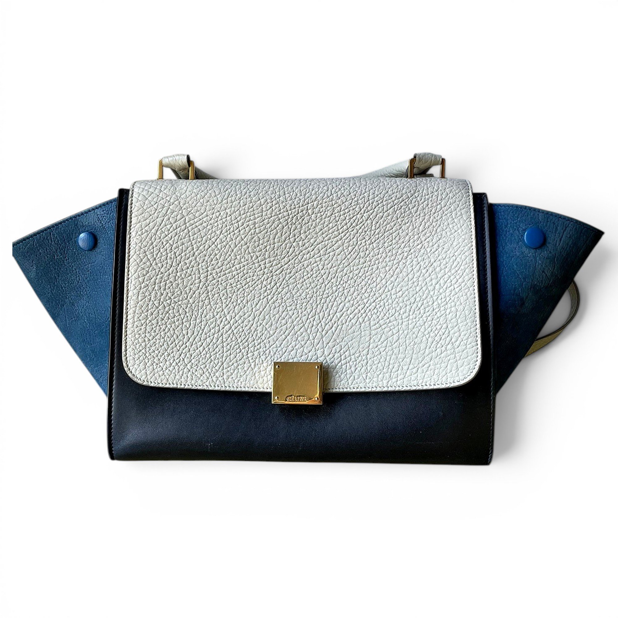 Trapèze leather handbag