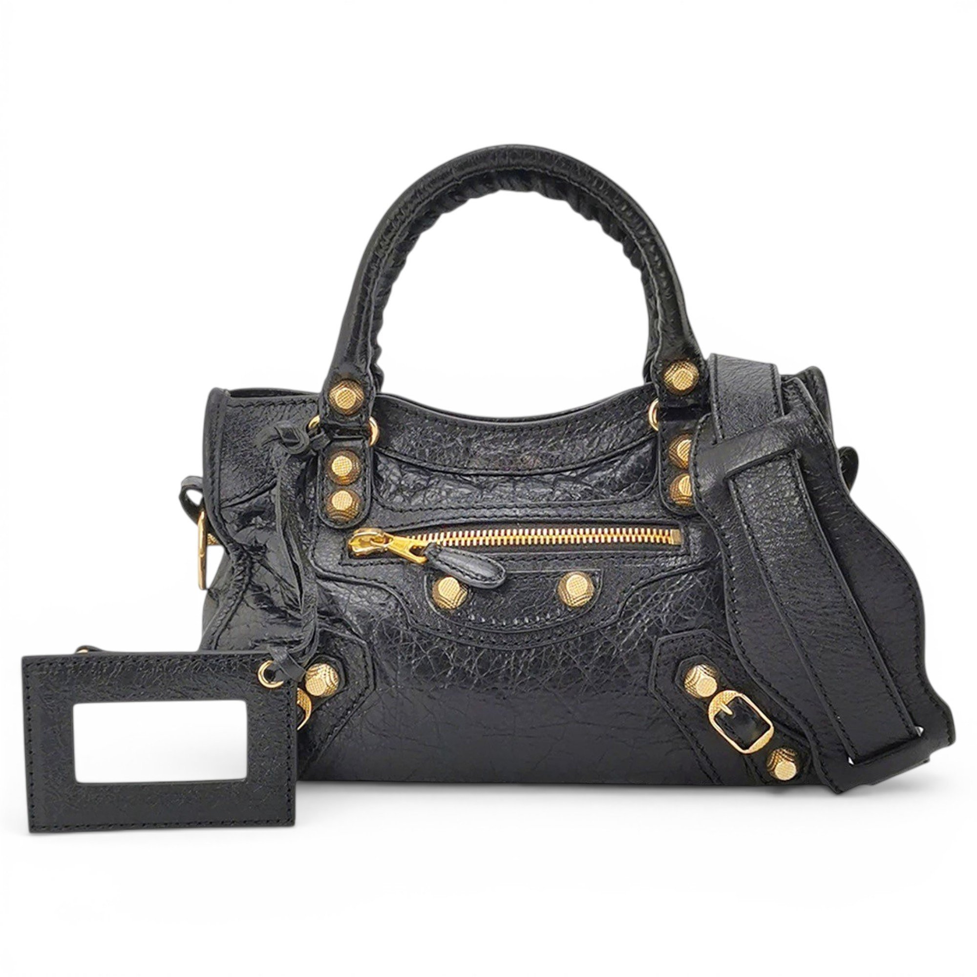 City leather handbag