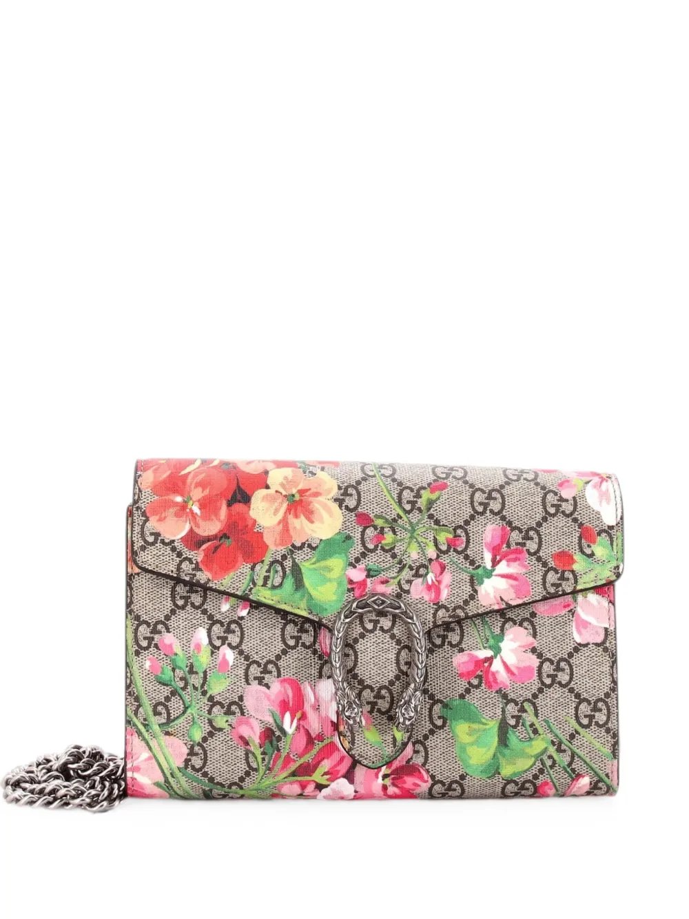 Dionysus Chain Wallet Blooms Print GG Coated Canvas Small crossbody bag
