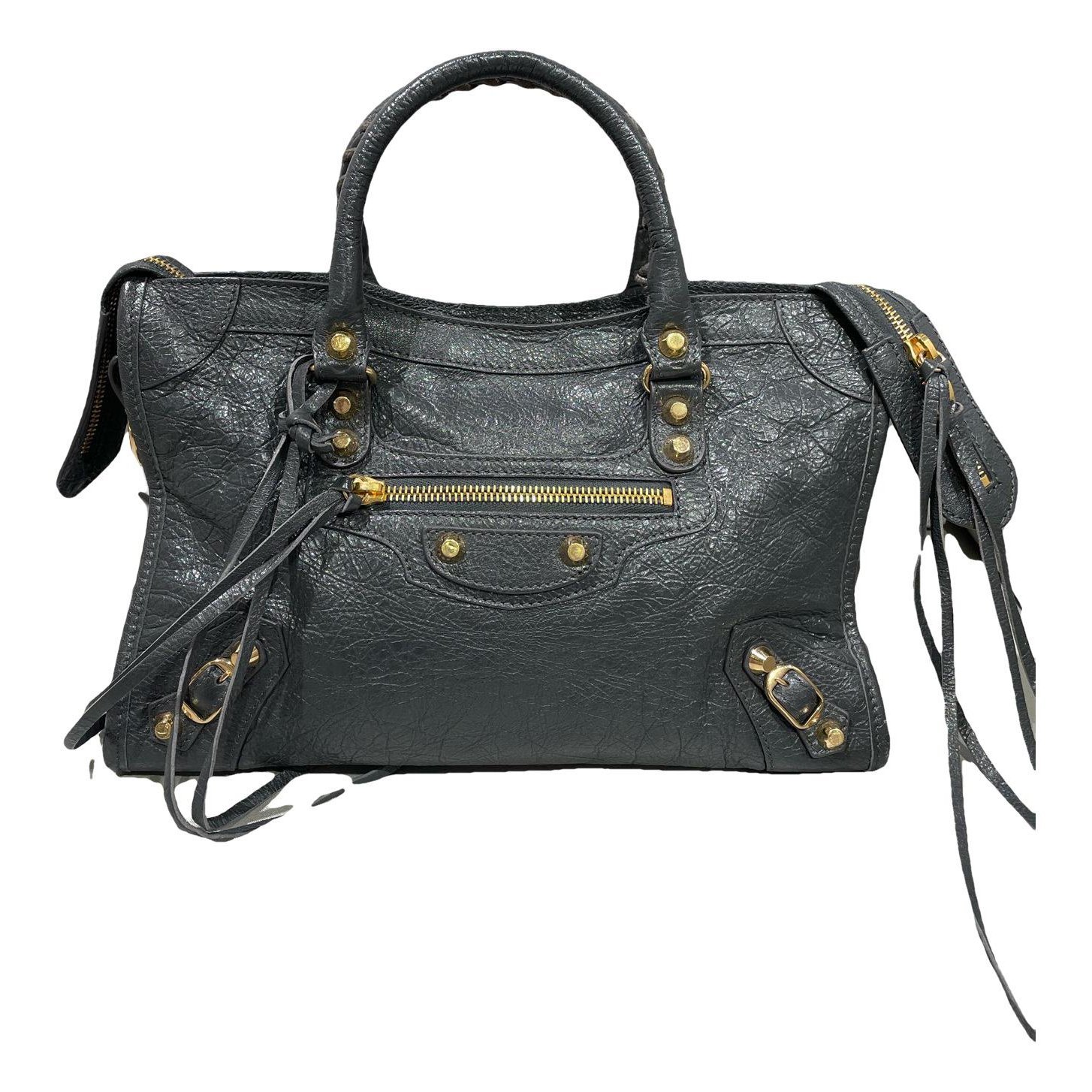 City leather handbag