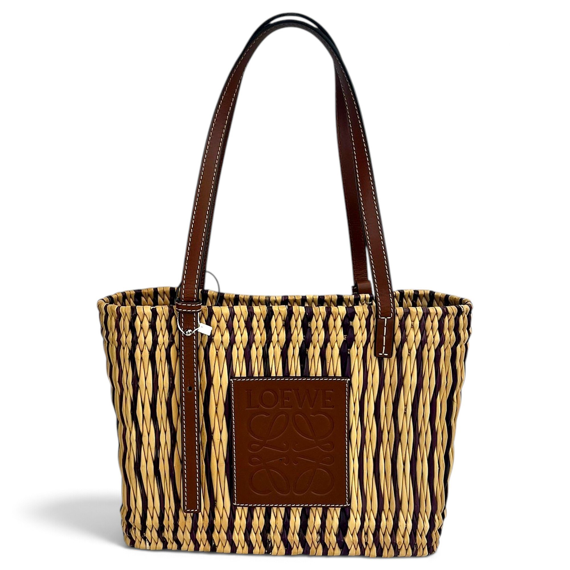 Square Basket leather tote