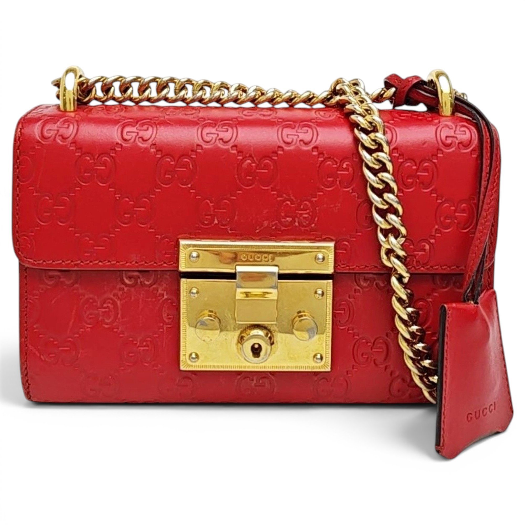 Padlock leather handbag