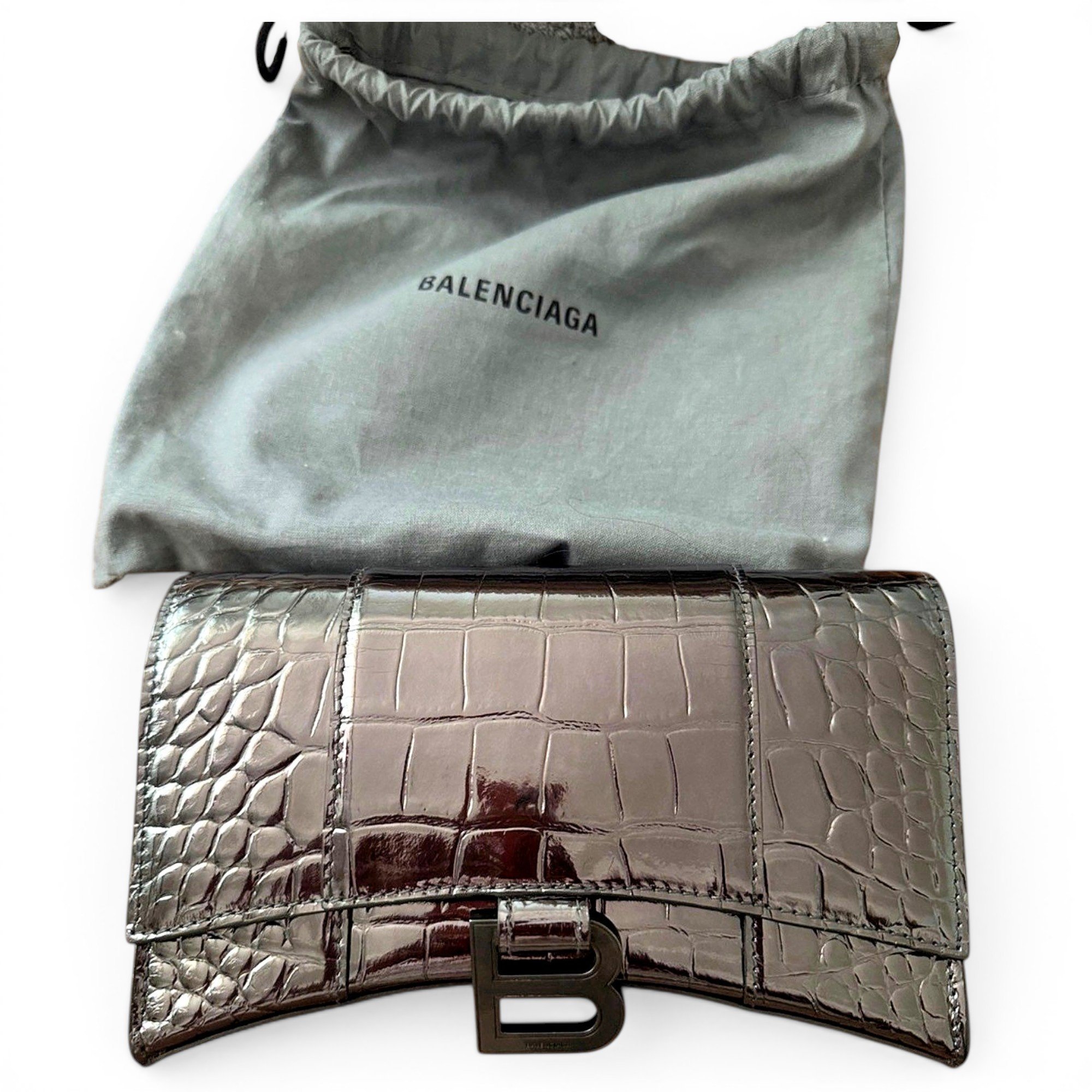 Hourglass leather crossbody bag