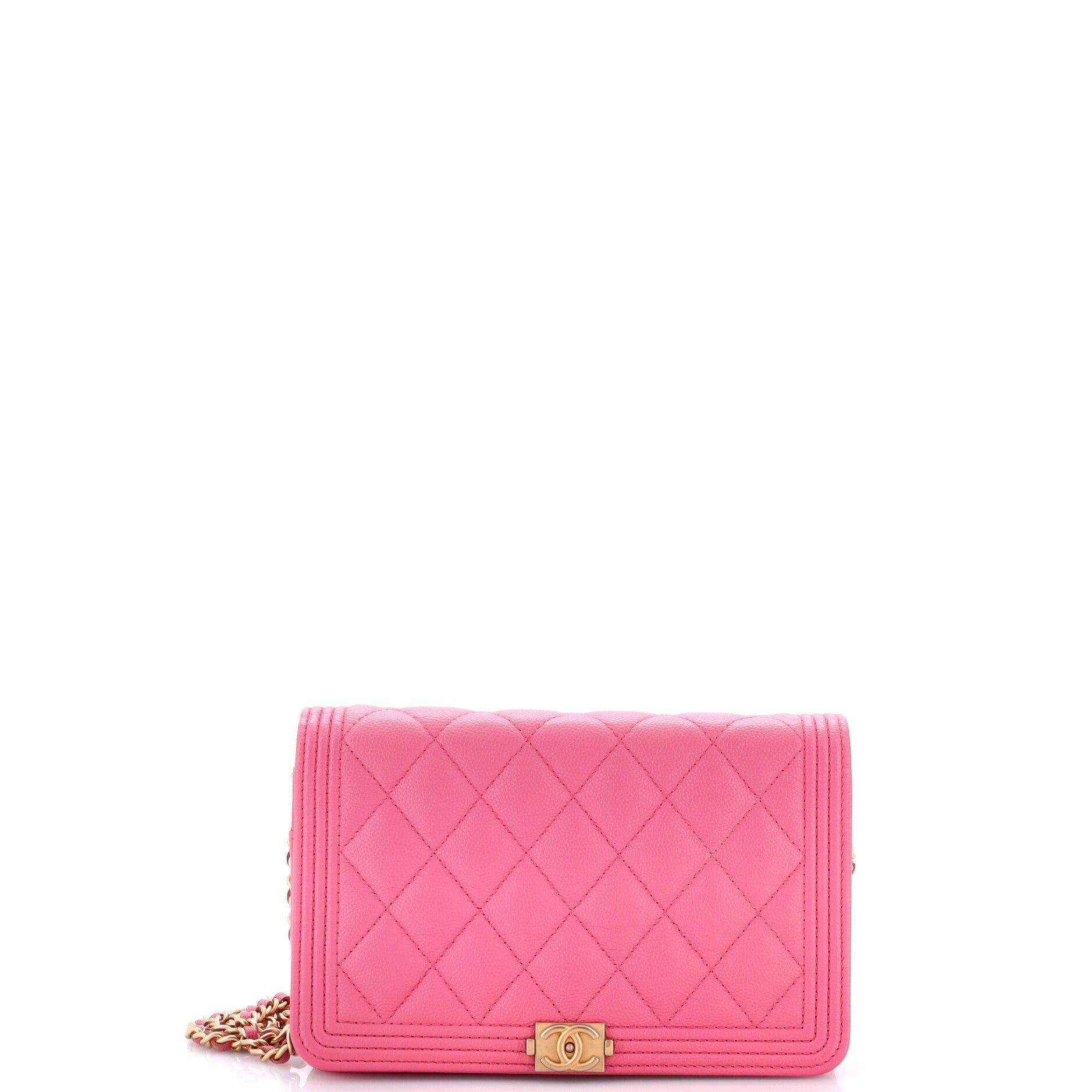 Boy Wallet on Chain Quilted Caviar
