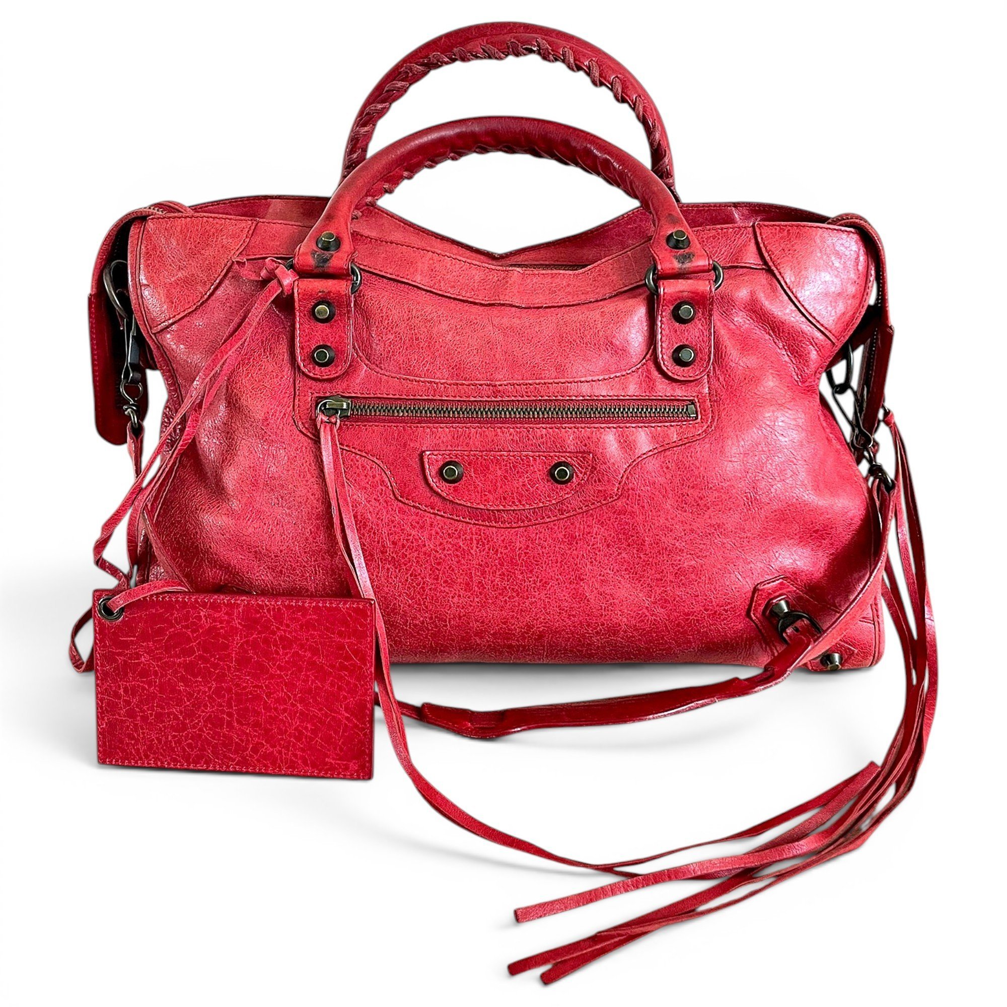 City leather handbag