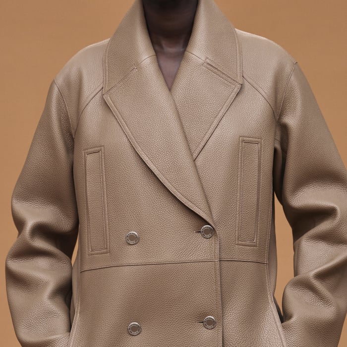 Leather Pea Coat