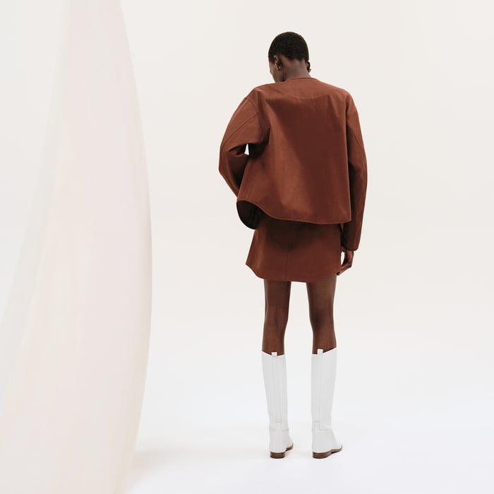 Marron Bai Jacket With Equestrian Details