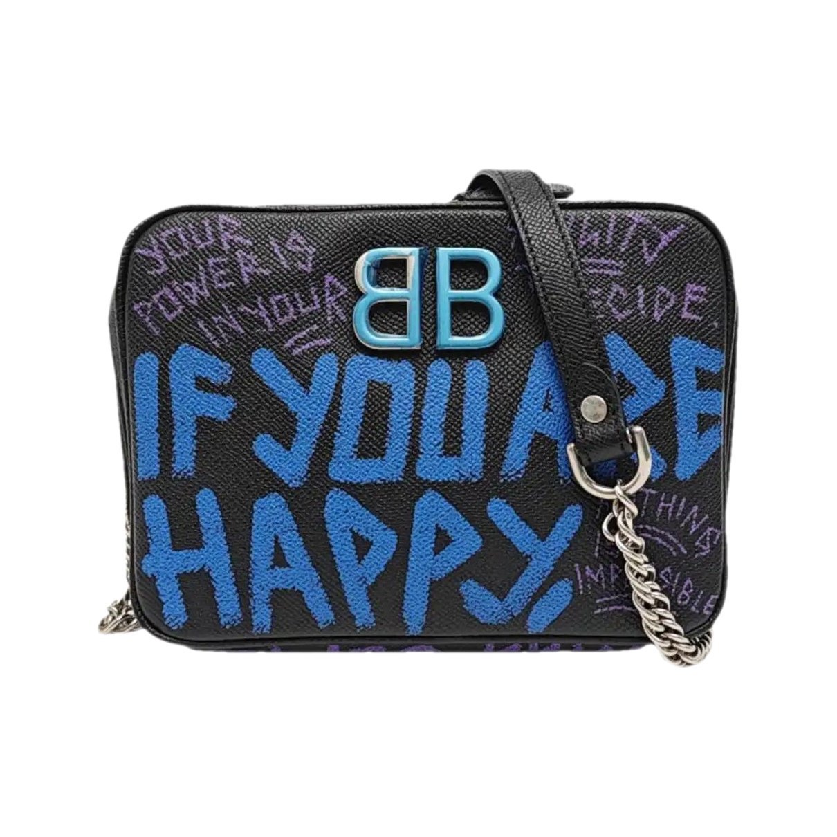 BB chain leather crossbody bag
