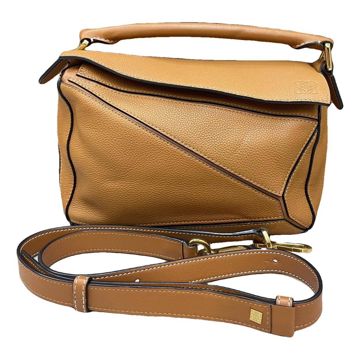 Puzzle leather handbag