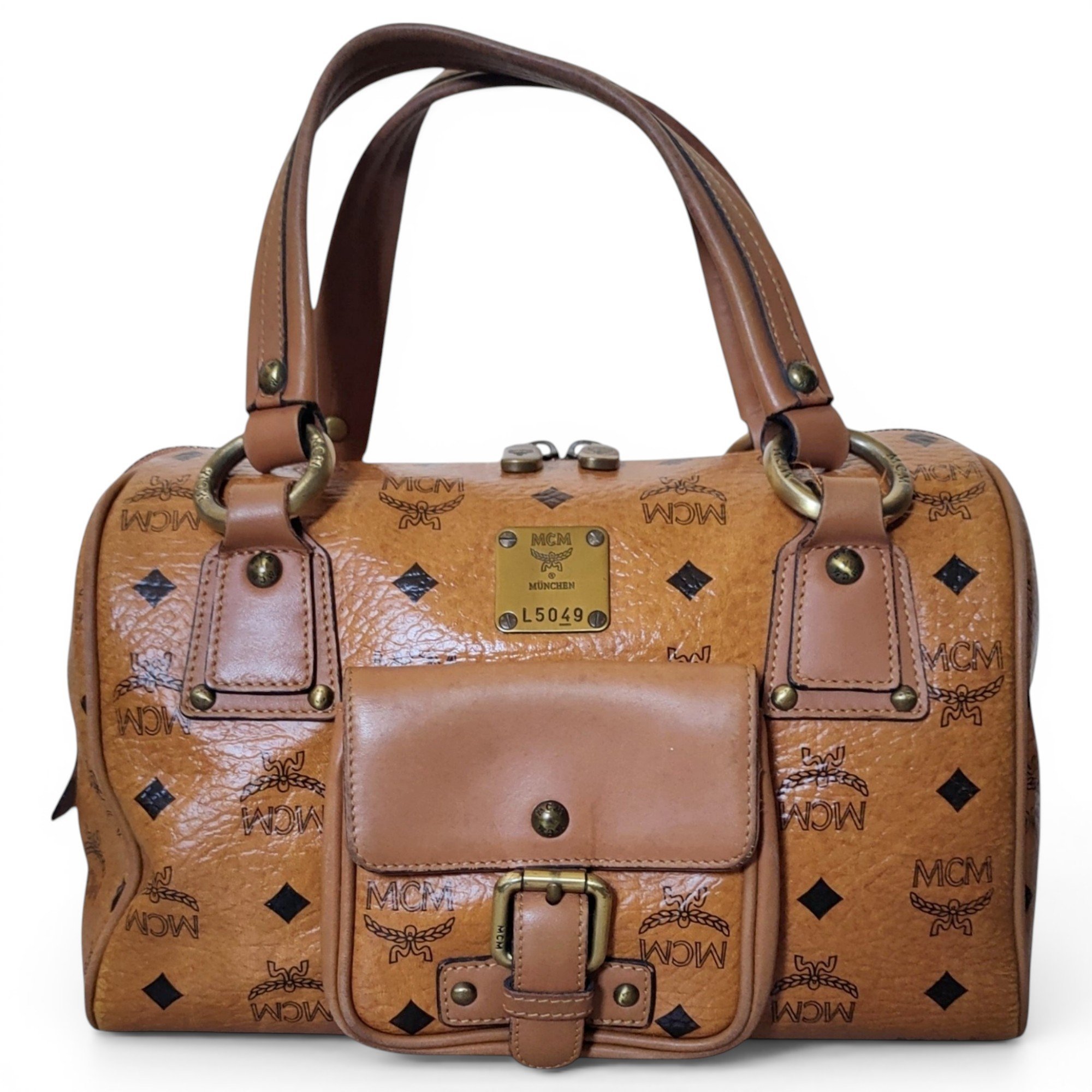 Boston leather handbag