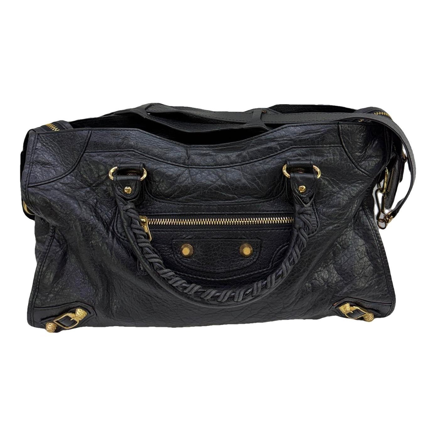 City leather handbag