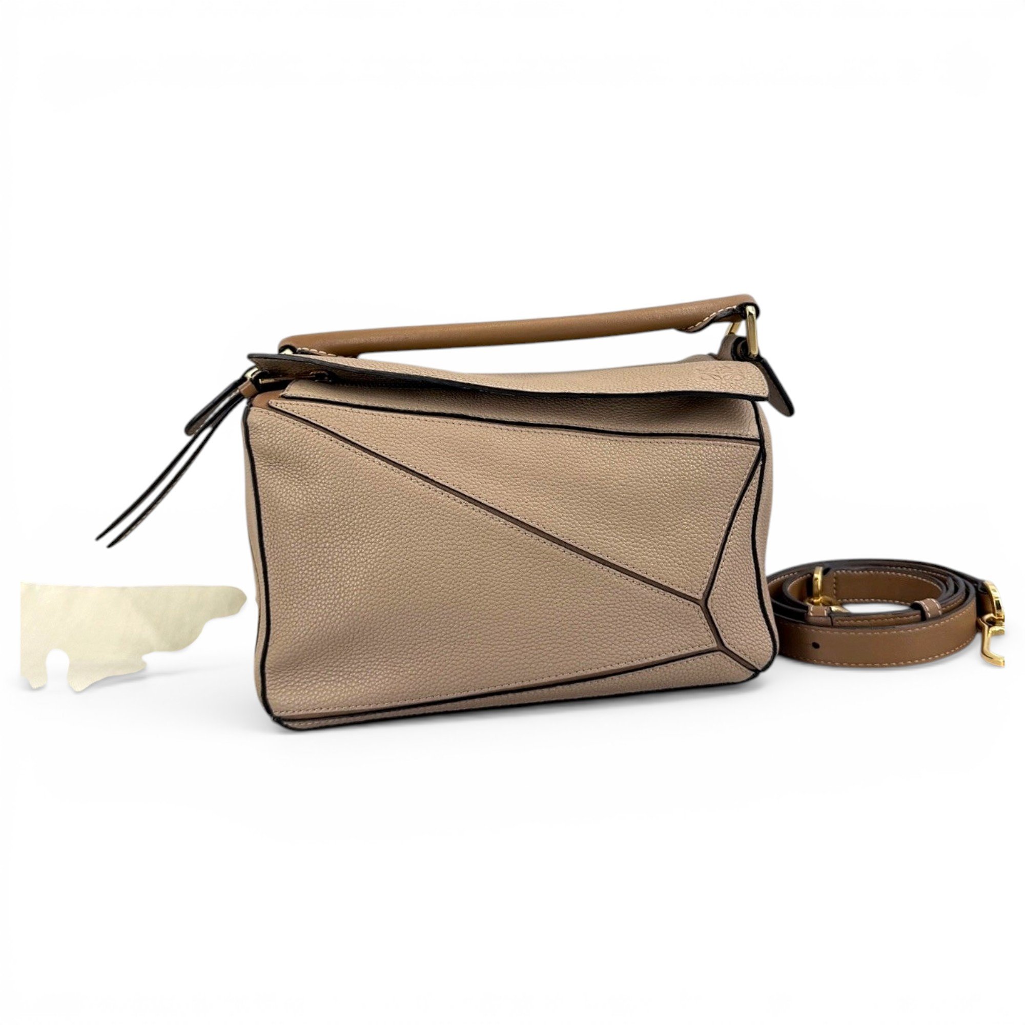 Puzzle leather handbag