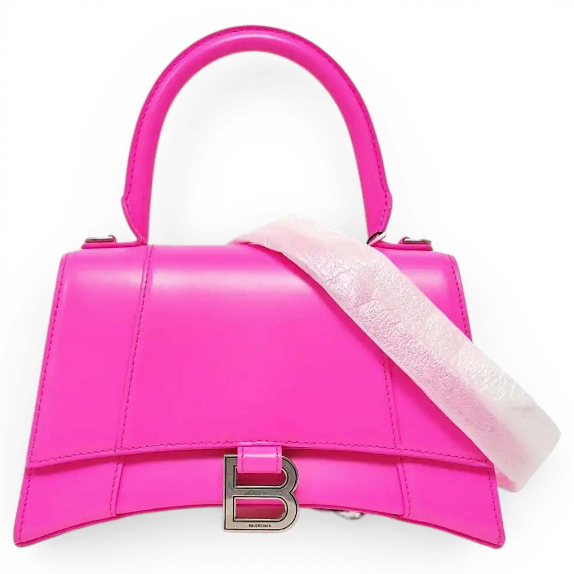 Hourglass leather handbag