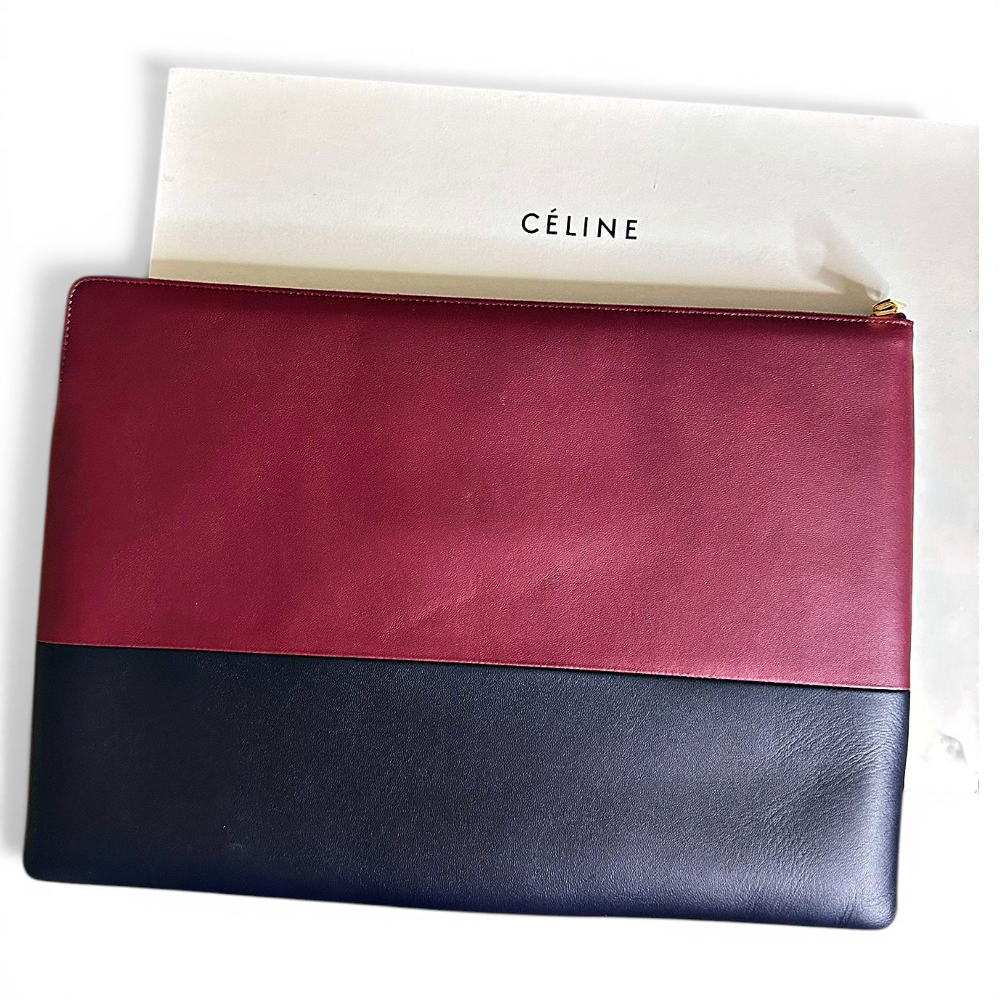 Leather clutch bag