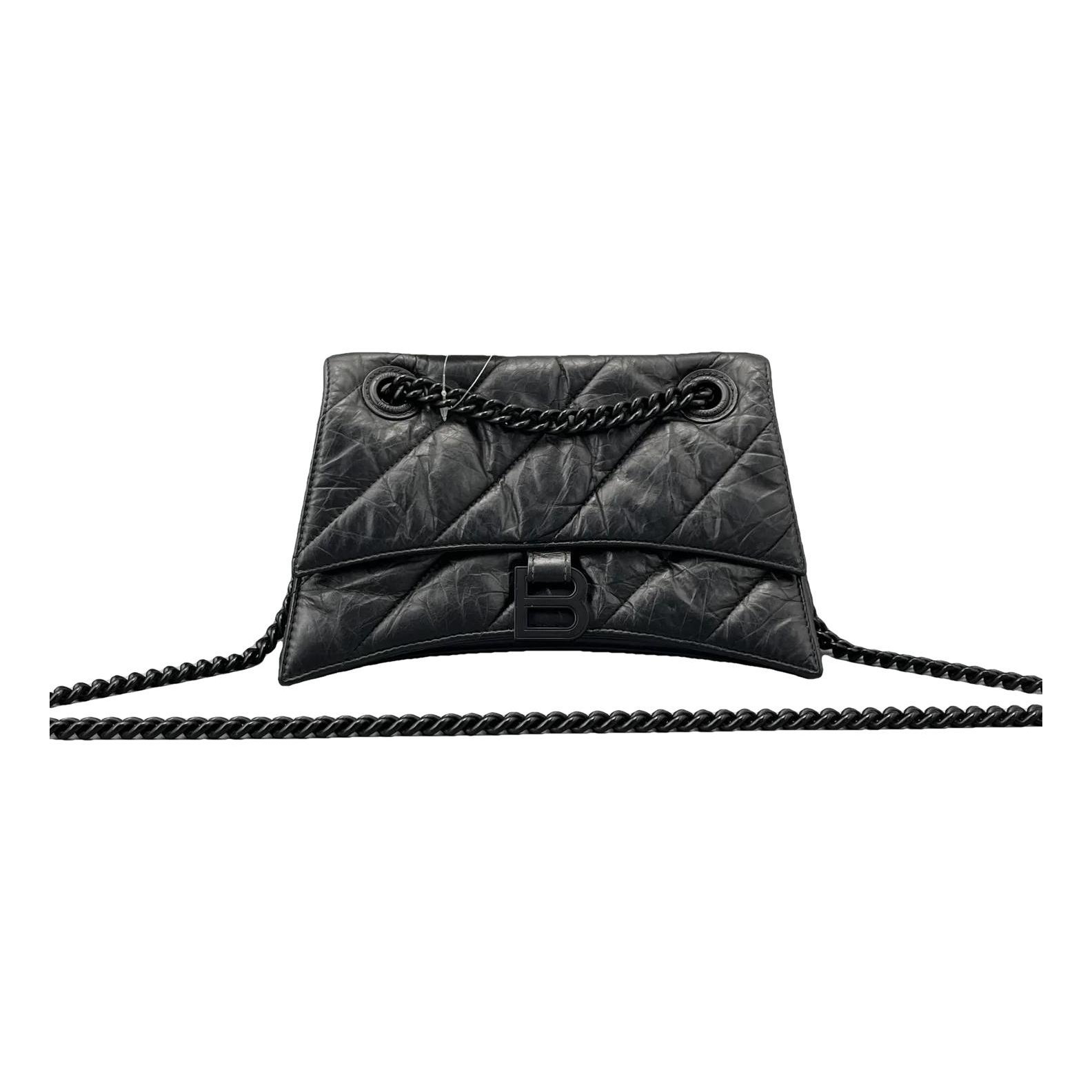 Crush leather handbag