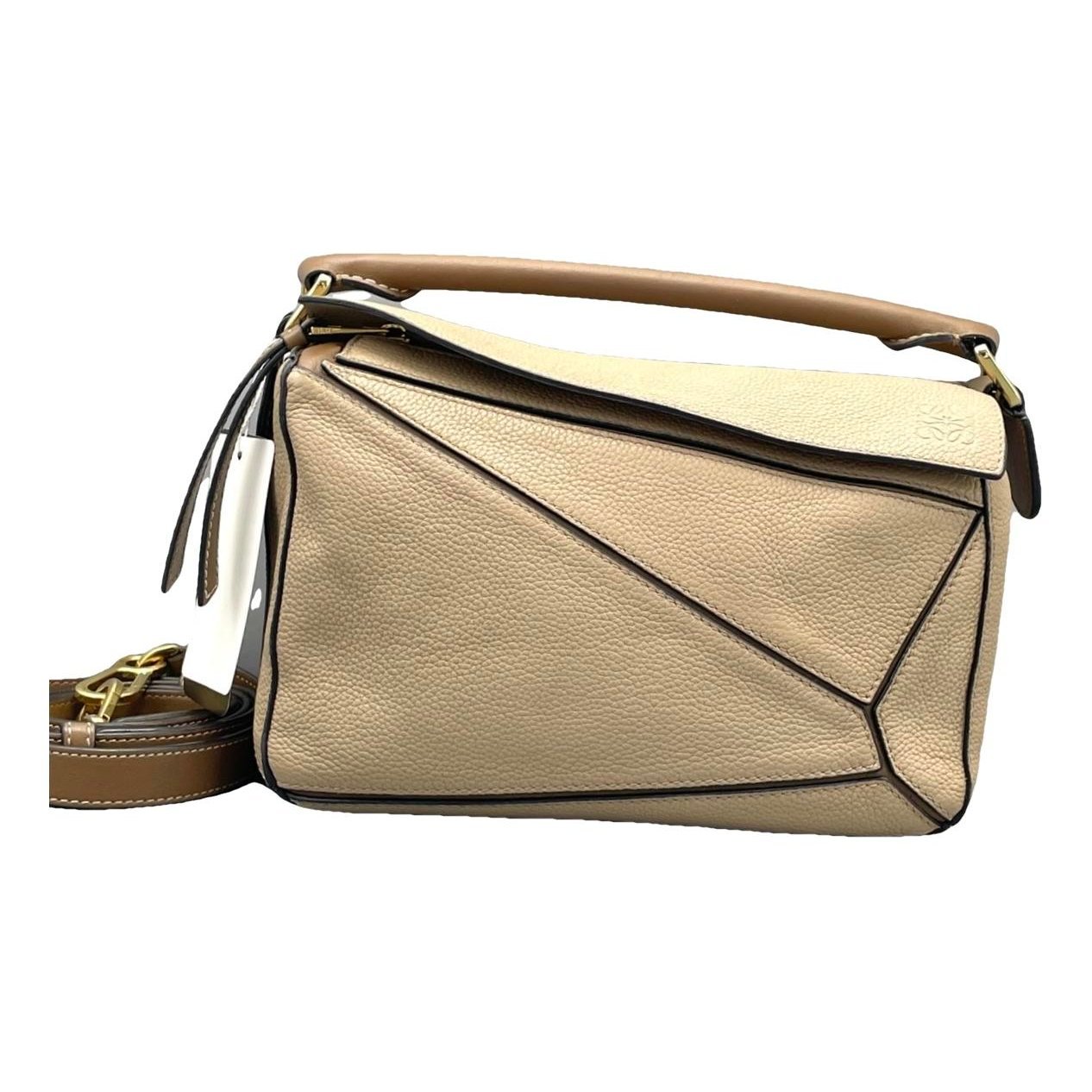Puzzle leather handbag