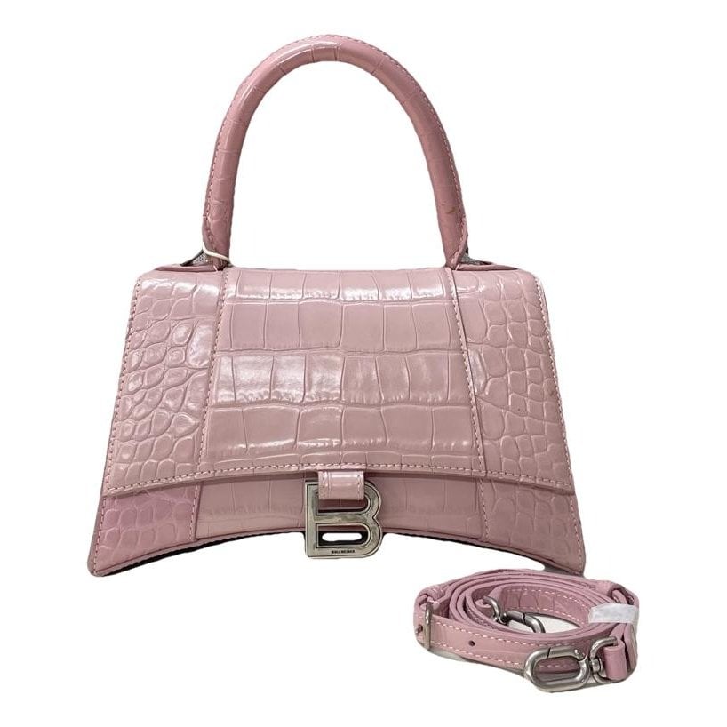 Hourglass leather handbag